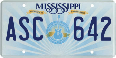 MS license plate ASC642