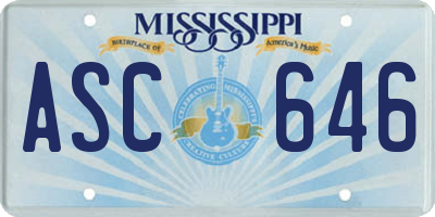 MS license plate ASC646