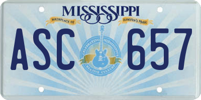 MS license plate ASC657