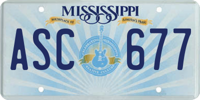 MS license plate ASC677