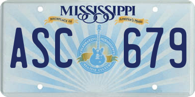 MS license plate ASC679