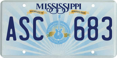 MS license plate ASC683