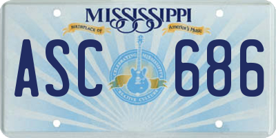 MS license plate ASC686
