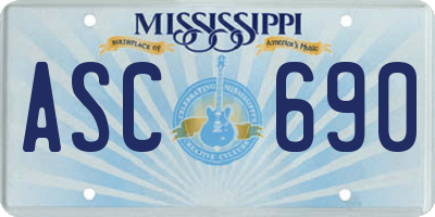 MS license plate ASC690