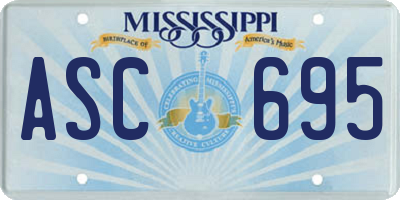 MS license plate ASC695