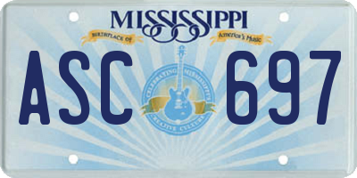 MS license plate ASC697