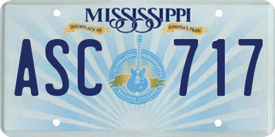 MS license plate ASC717