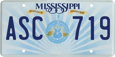 MS license plate ASC719