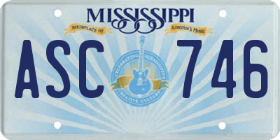 MS license plate ASC746