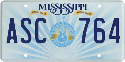 MS license plate ASC764