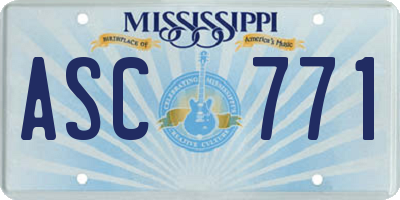 MS license plate ASC771