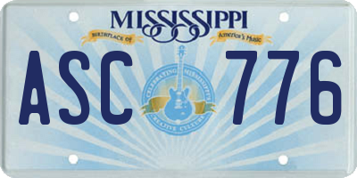 MS license plate ASC776