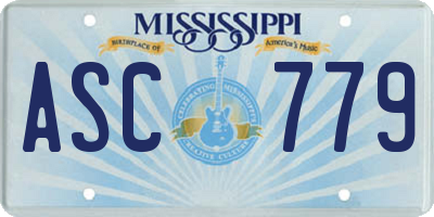 MS license plate ASC779