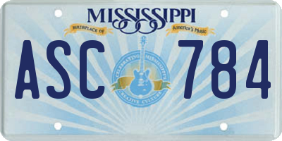 MS license plate ASC784