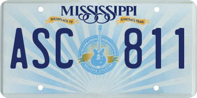 MS license plate ASC811