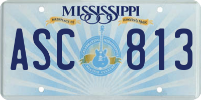 MS license plate ASC813