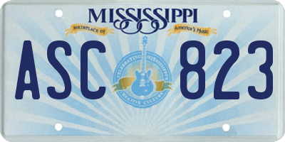 MS license plate ASC823