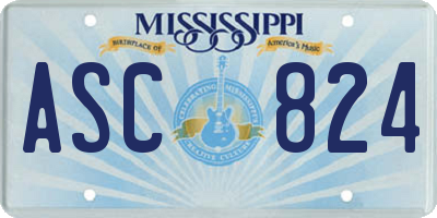 MS license plate ASC824
