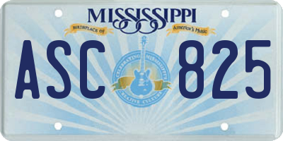 MS license plate ASC825