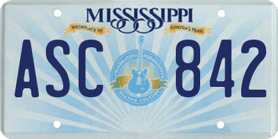 MS license plate ASC842