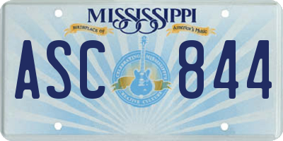 MS license plate ASC844