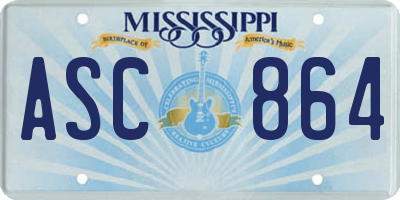 MS license plate ASC864