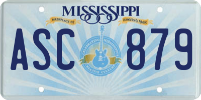MS license plate ASC879