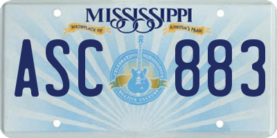 MS license plate ASC883
