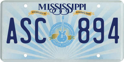 MS license plate ASC894