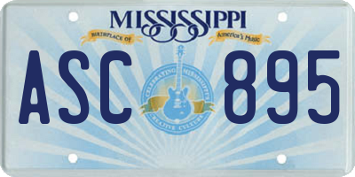 MS license plate ASC895