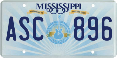 MS license plate ASC896