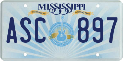 MS license plate ASC897
