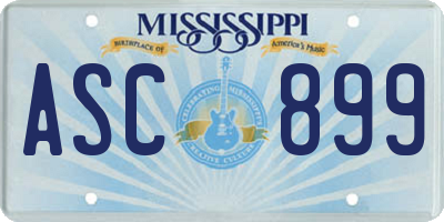 MS license plate ASC899