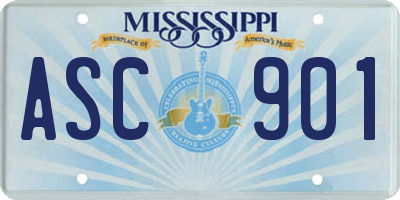 MS license plate ASC901