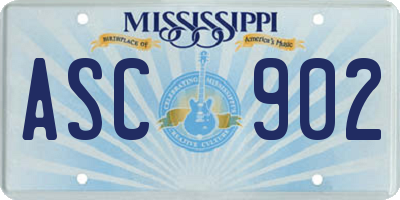 MS license plate ASC902