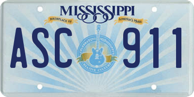 MS license plate ASC911