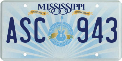 MS license plate ASC943