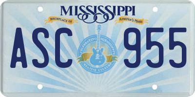MS license plate ASC955