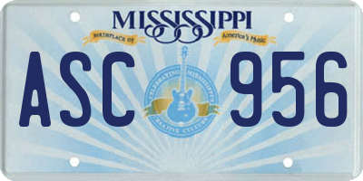 MS license plate ASC956
