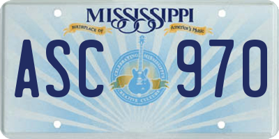 MS license plate ASC970