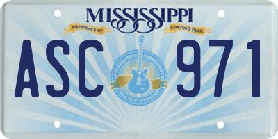 MS license plate ASC971