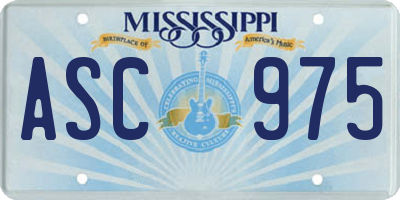 MS license plate ASC975