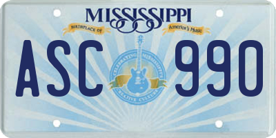 MS license plate ASC990