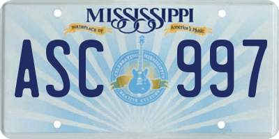 MS license plate ASC997