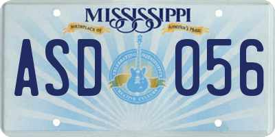 MS license plate ASD056