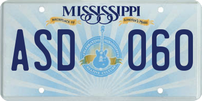 MS license plate ASD060