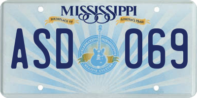 MS license plate ASD069