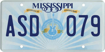 MS license plate ASD079