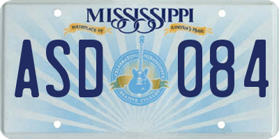 MS license plate ASD084