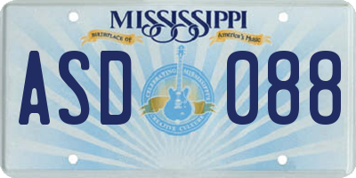 MS license plate ASD088